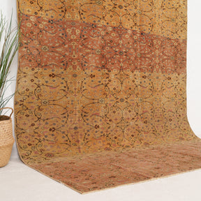 Gold and Pink Area Wool Rug