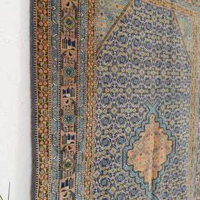 Blue and Orange Area Wool Rug