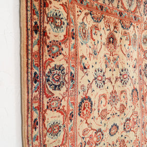 Beige and Red Area Wool Rug