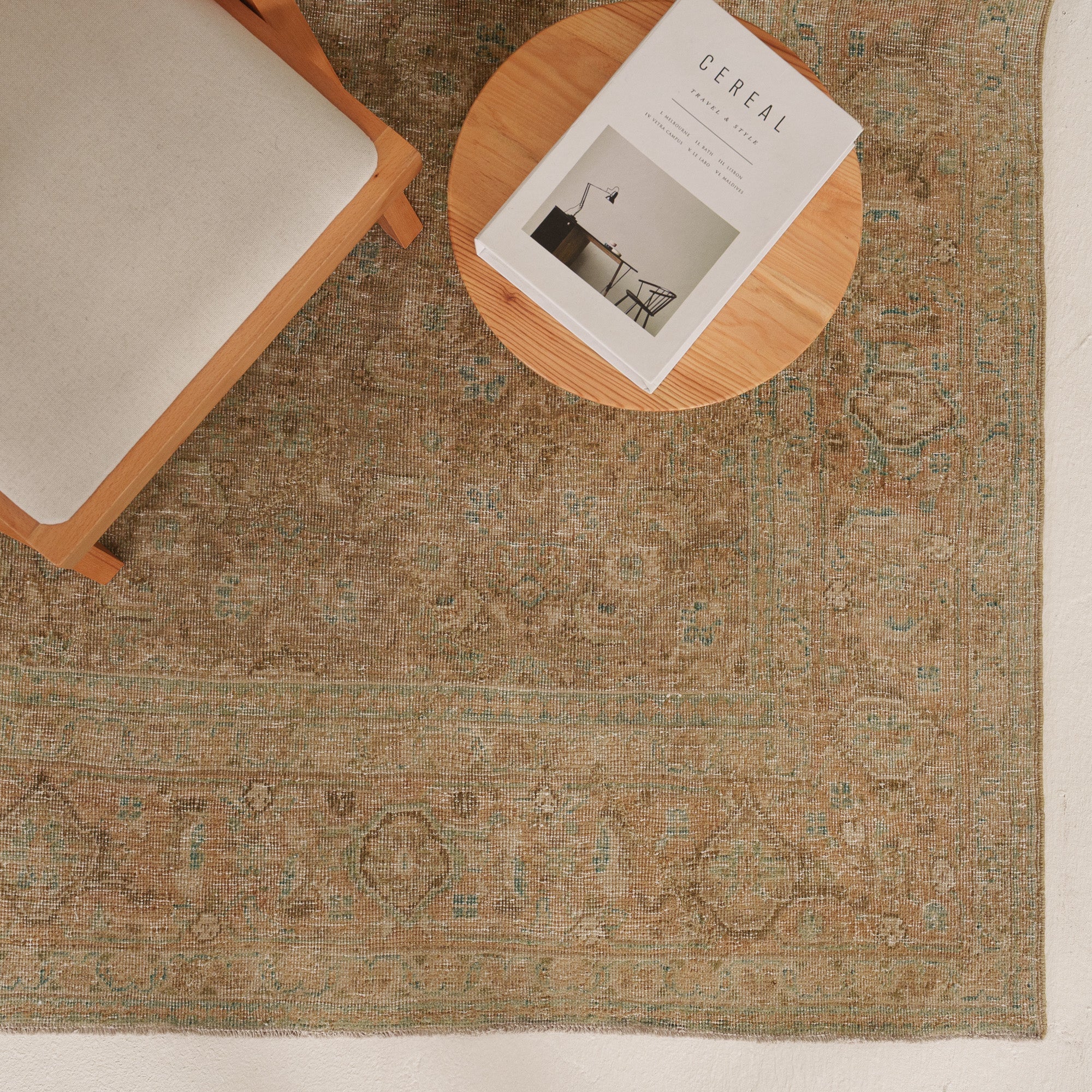 Antiquewashed Beige Area Rug
