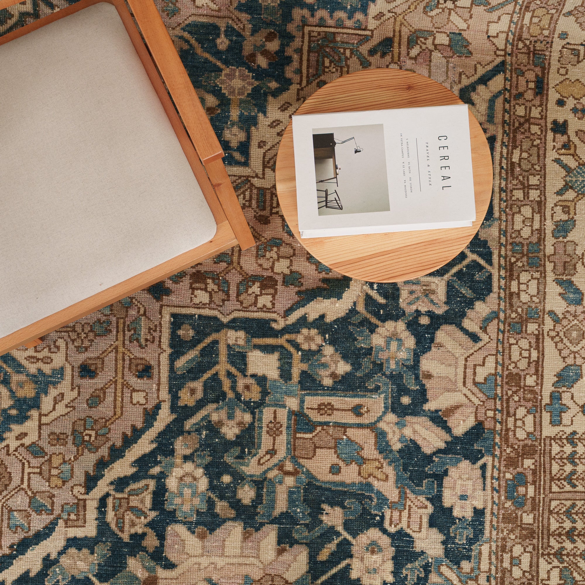 Antiquewashed Beige Area Rug