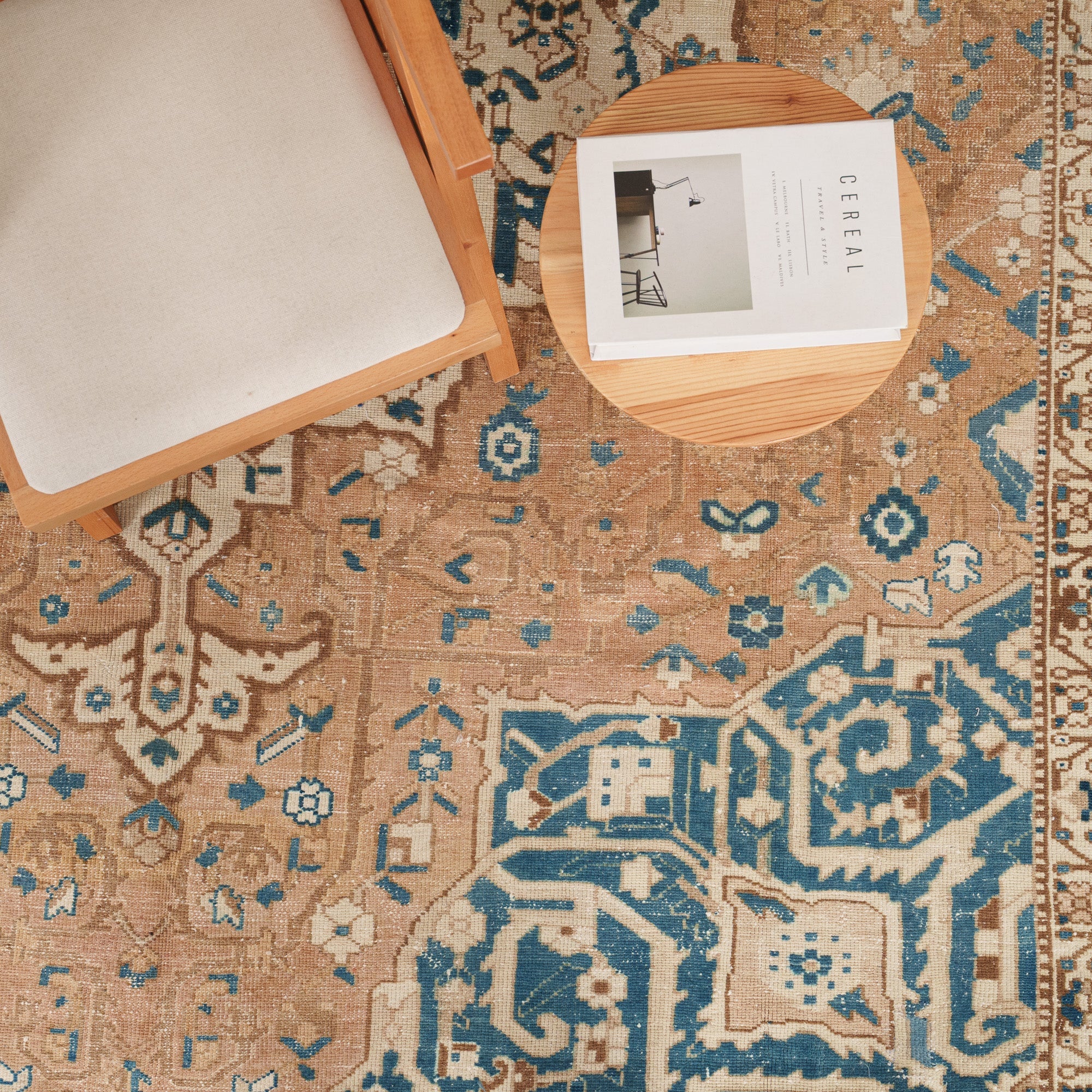 Antiquewashed Beige Area Rug