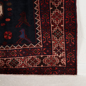 Blue and Red Area Wool Rug
