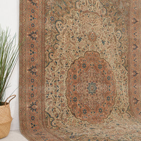 Beige and Pink Area Wool Rug