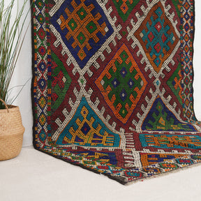 Beige and Blue Area Wool Rug