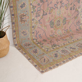 Pink and Blue Area Wool Rug