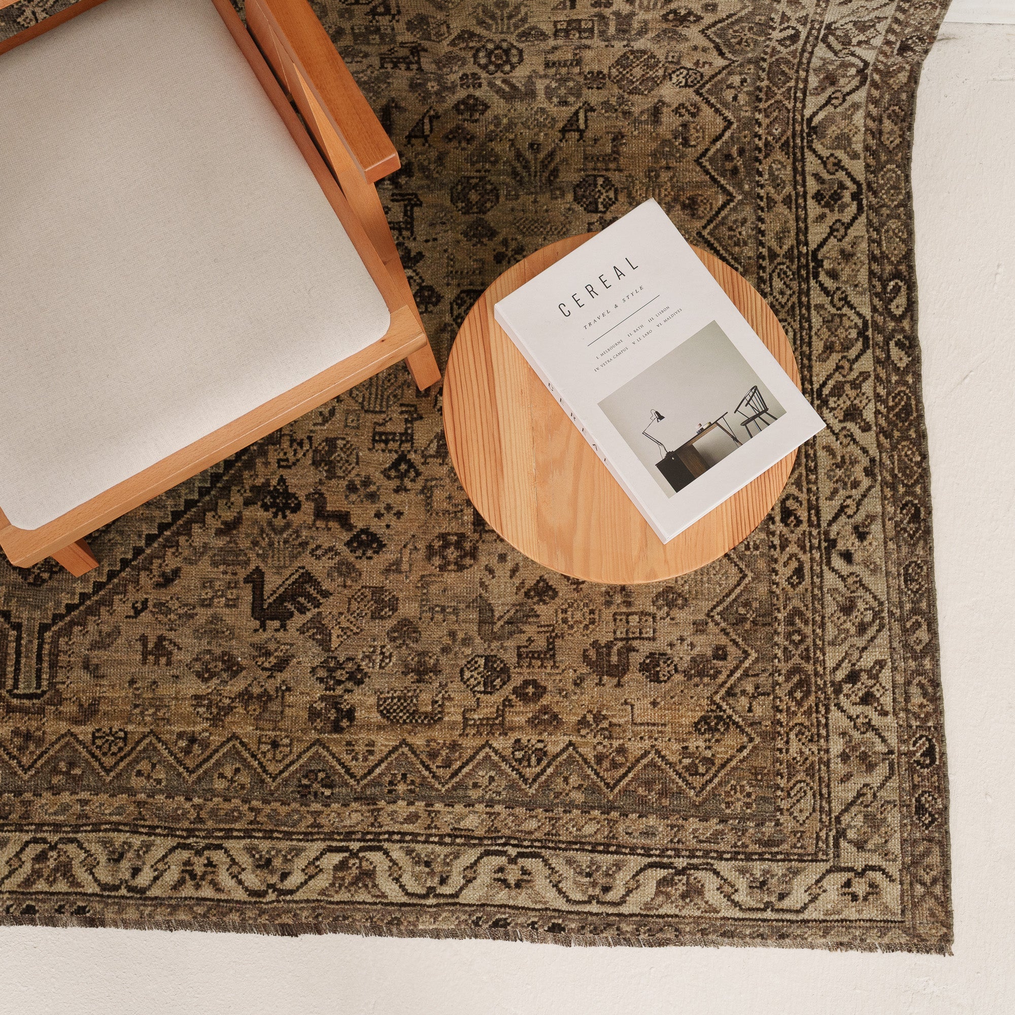 Antiquewashed Brown Area Rug