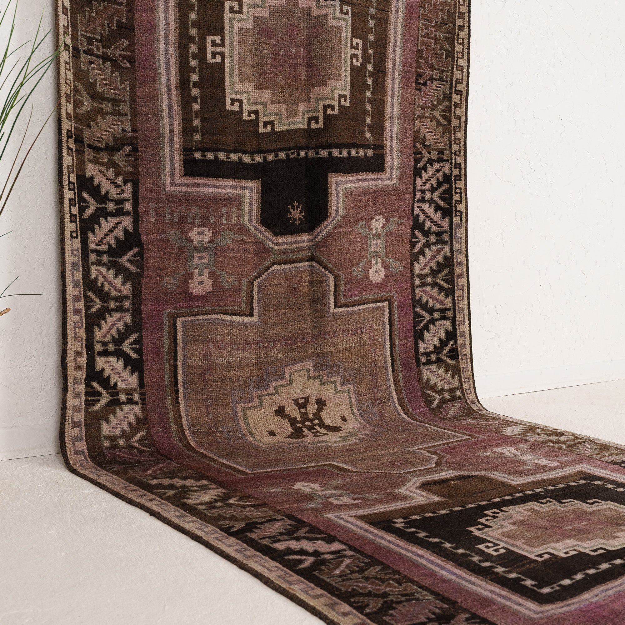 Purple and Brown Area Wool Rug