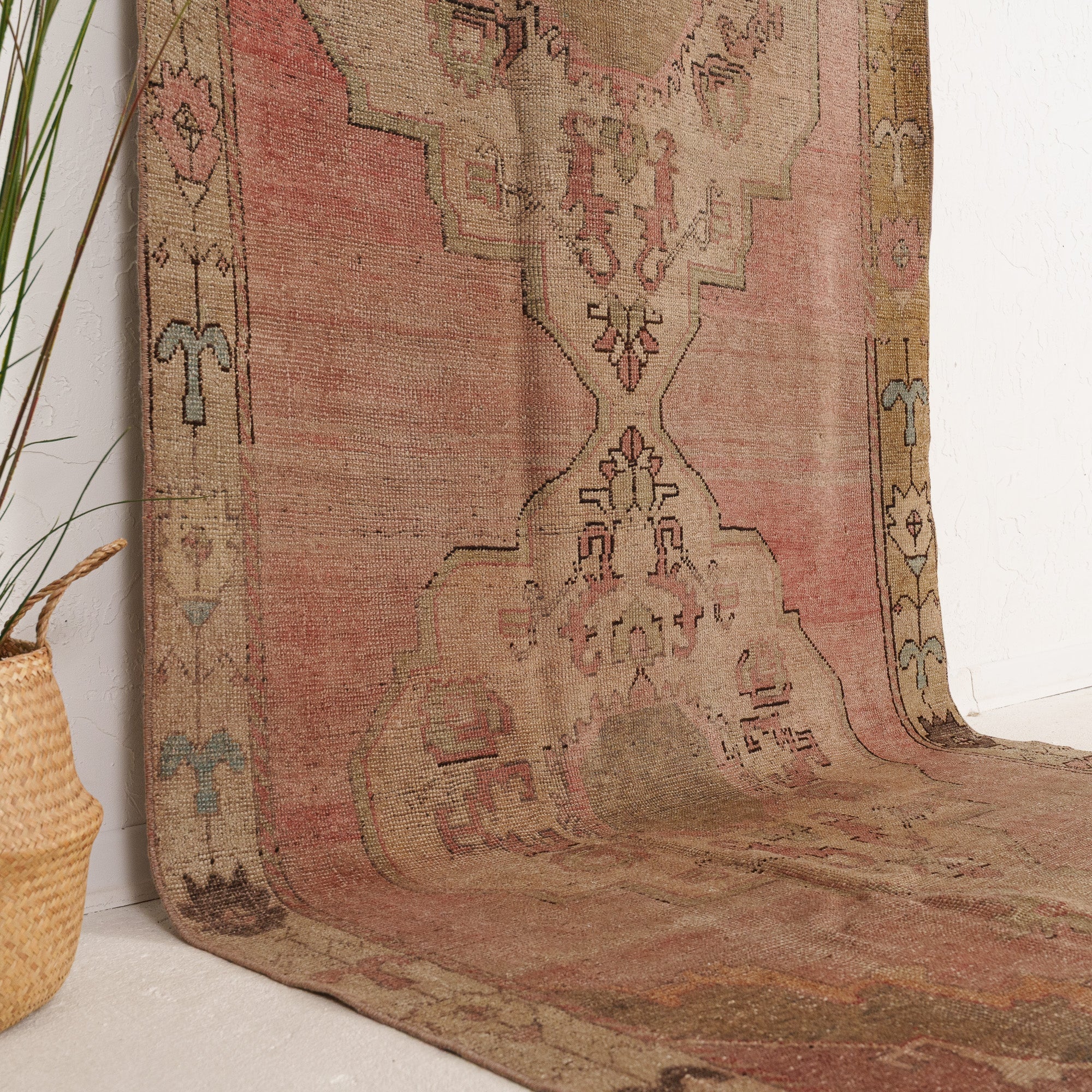 Red and Beige Area Wool Rug