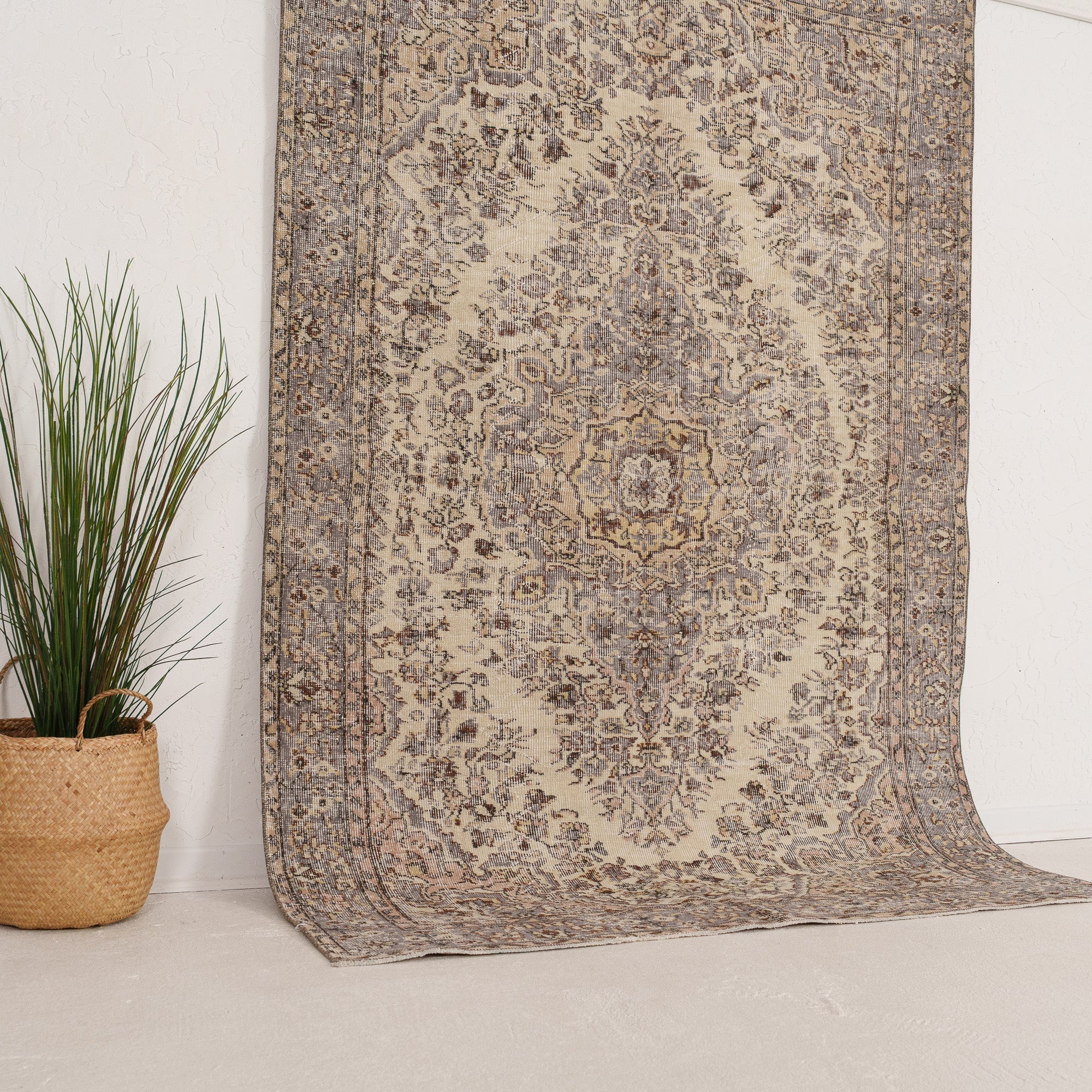 Beige and Gray Area Wool Rug