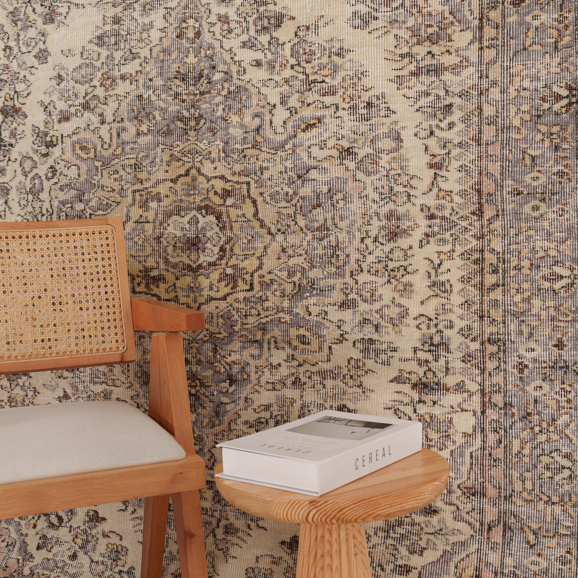 Antiquewashed Beige Area Rug