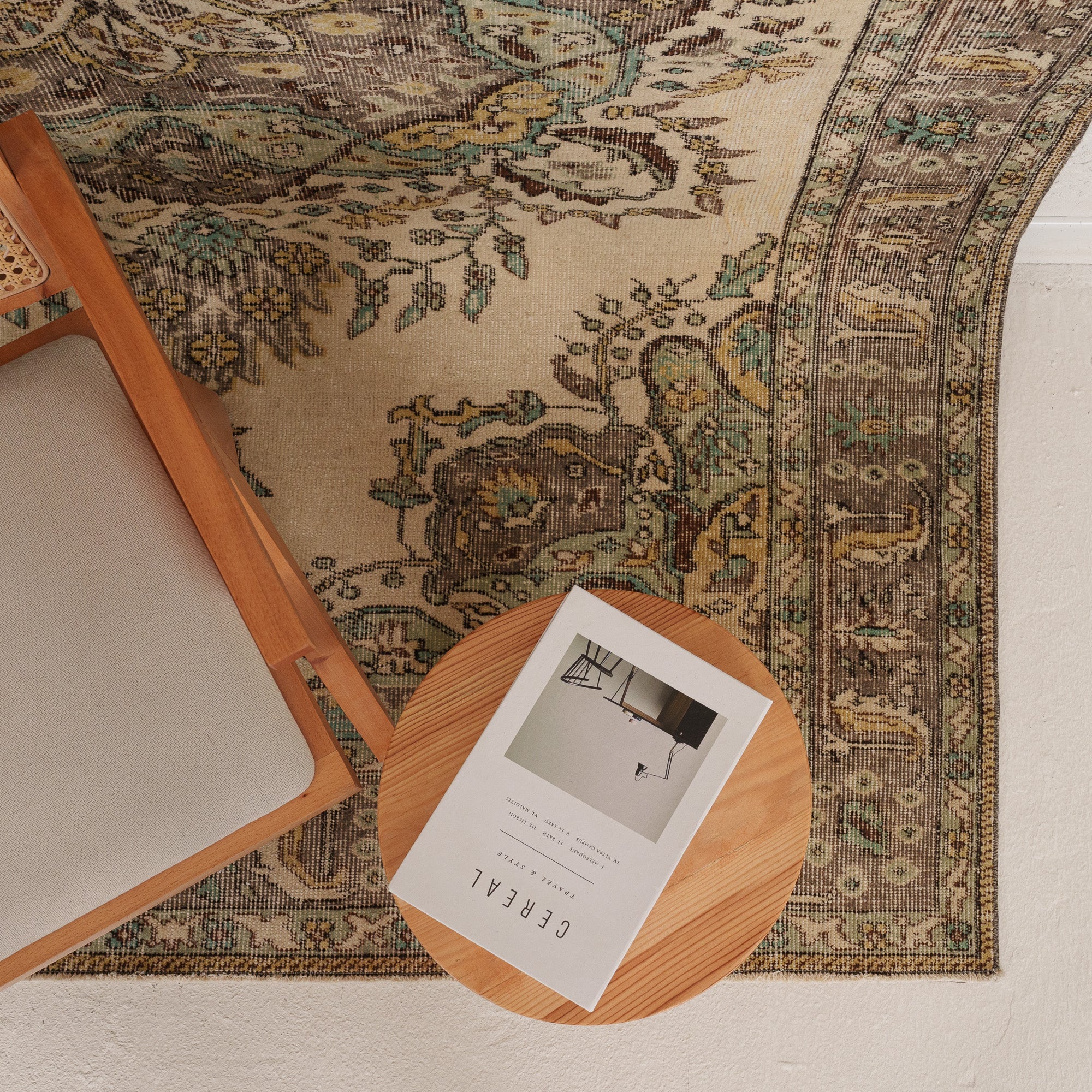 Antiquewashed Beige Area Rug