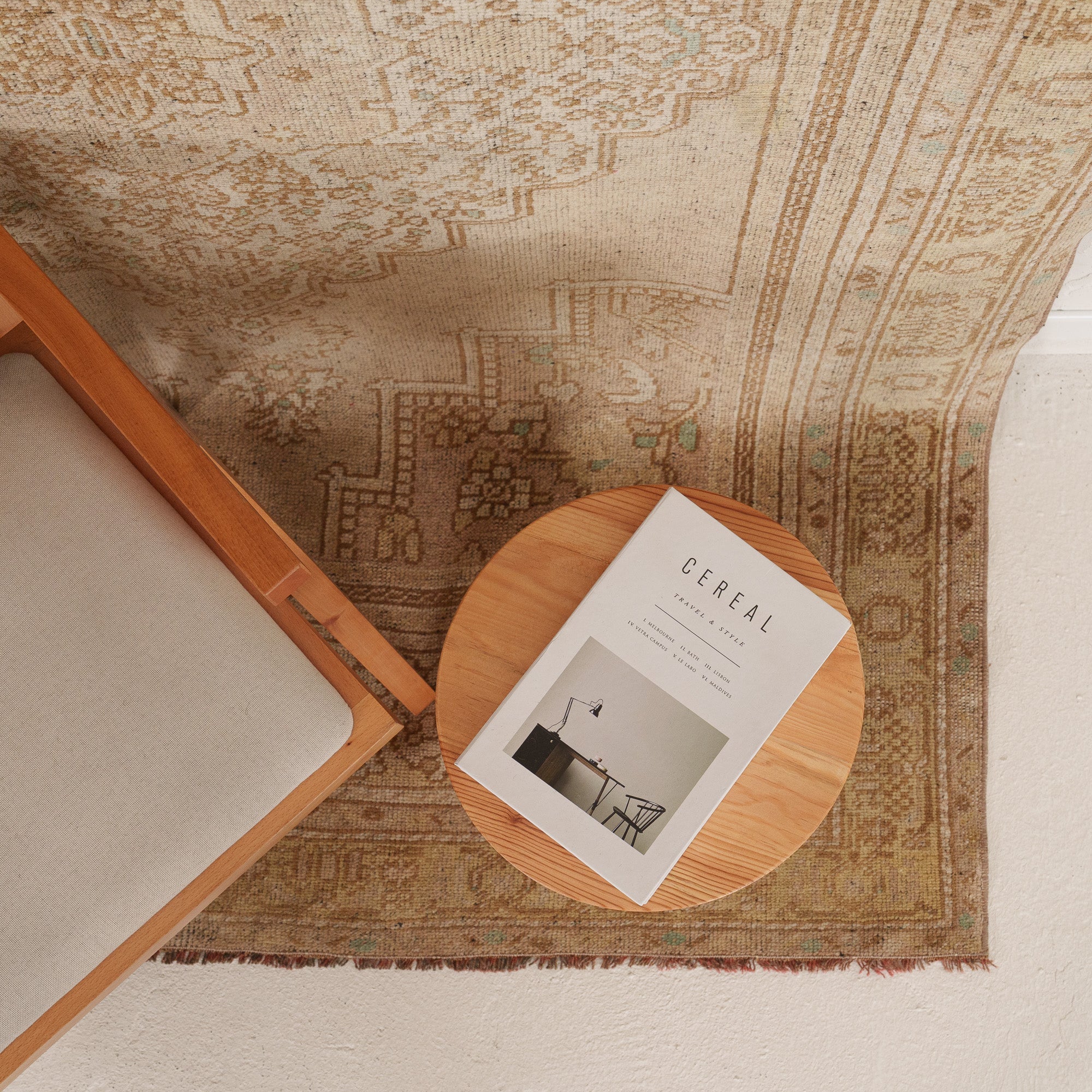 Antiquewashed Beige Area Rug
