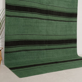 Green and Black Area Wool Rug