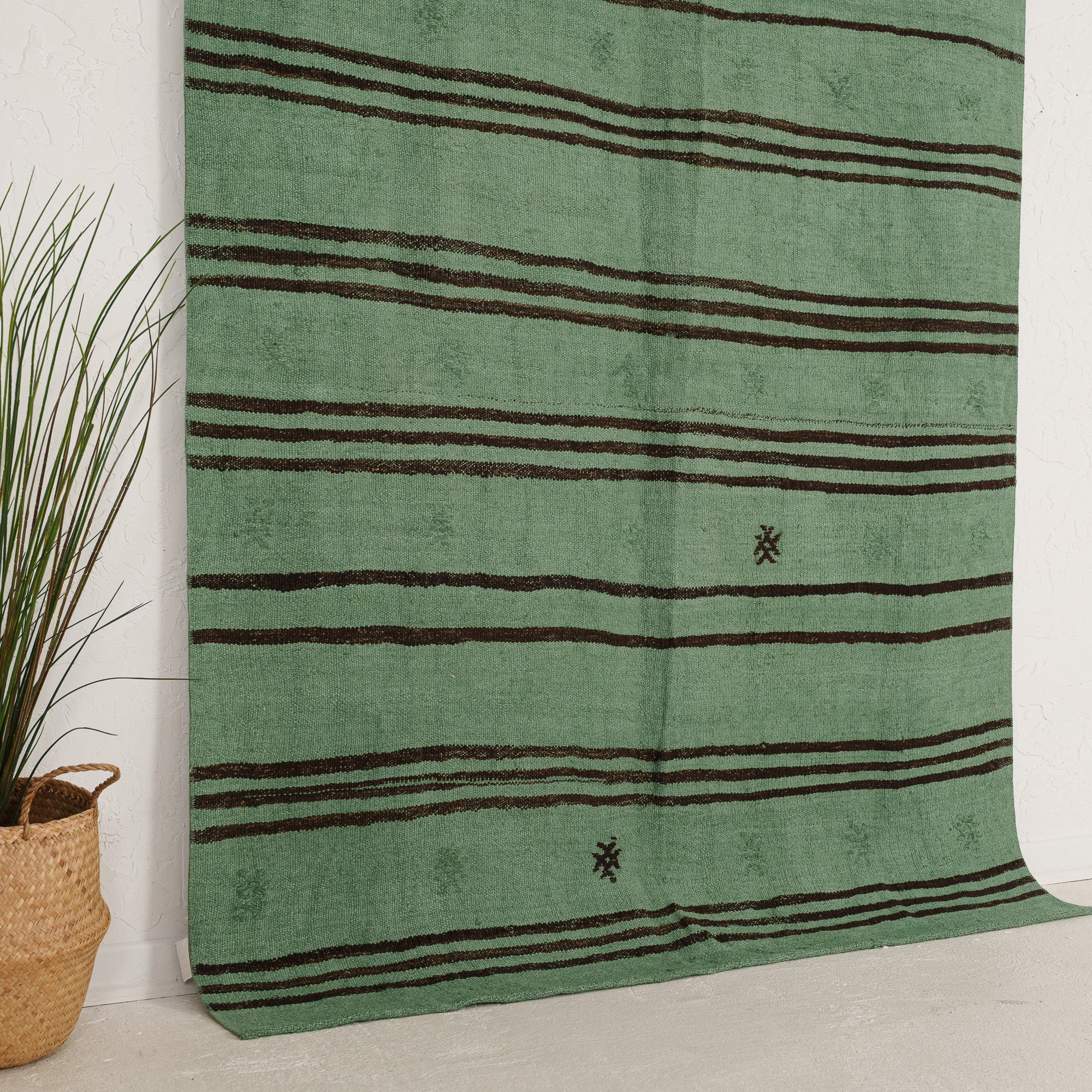 Green and Brown Area Wool Rug