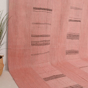 Pink and Black Area Wool Rug