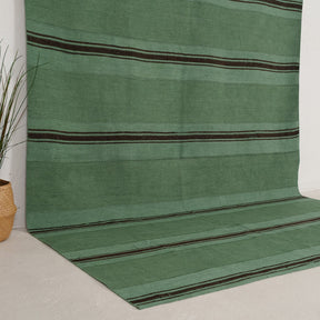 Green and Black Area Wool Rug