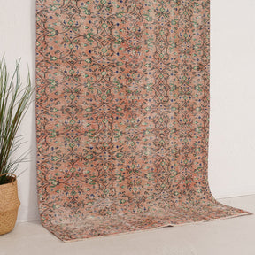 Pink and Brown Area Wool Rug