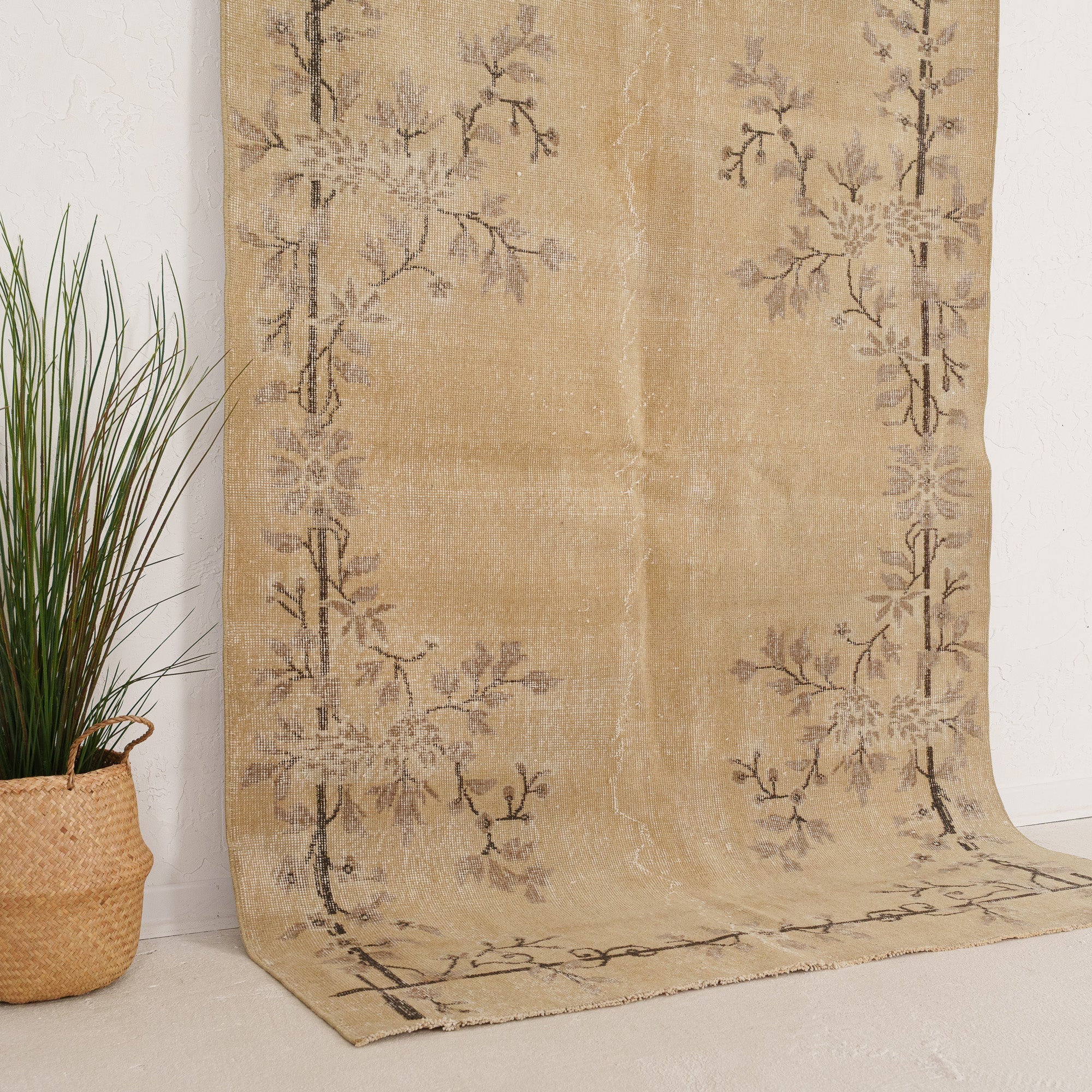 Beige and Brown Area Wool Rug