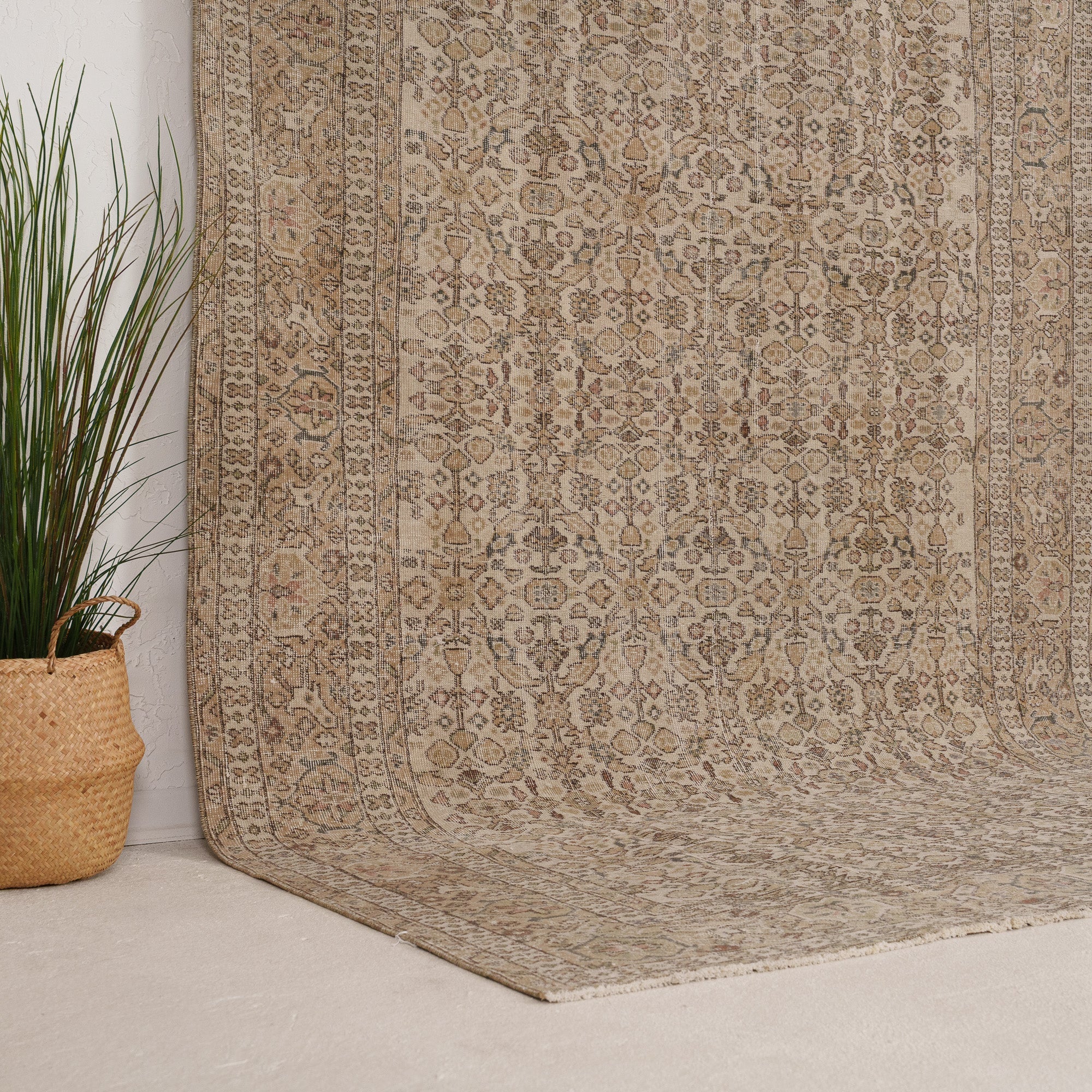 Beige and Brown Area Wool Rug