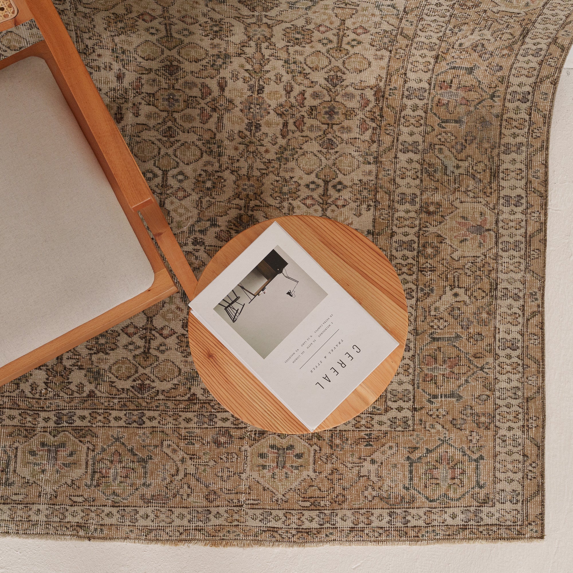 Antiquewashed Beige Area Rug