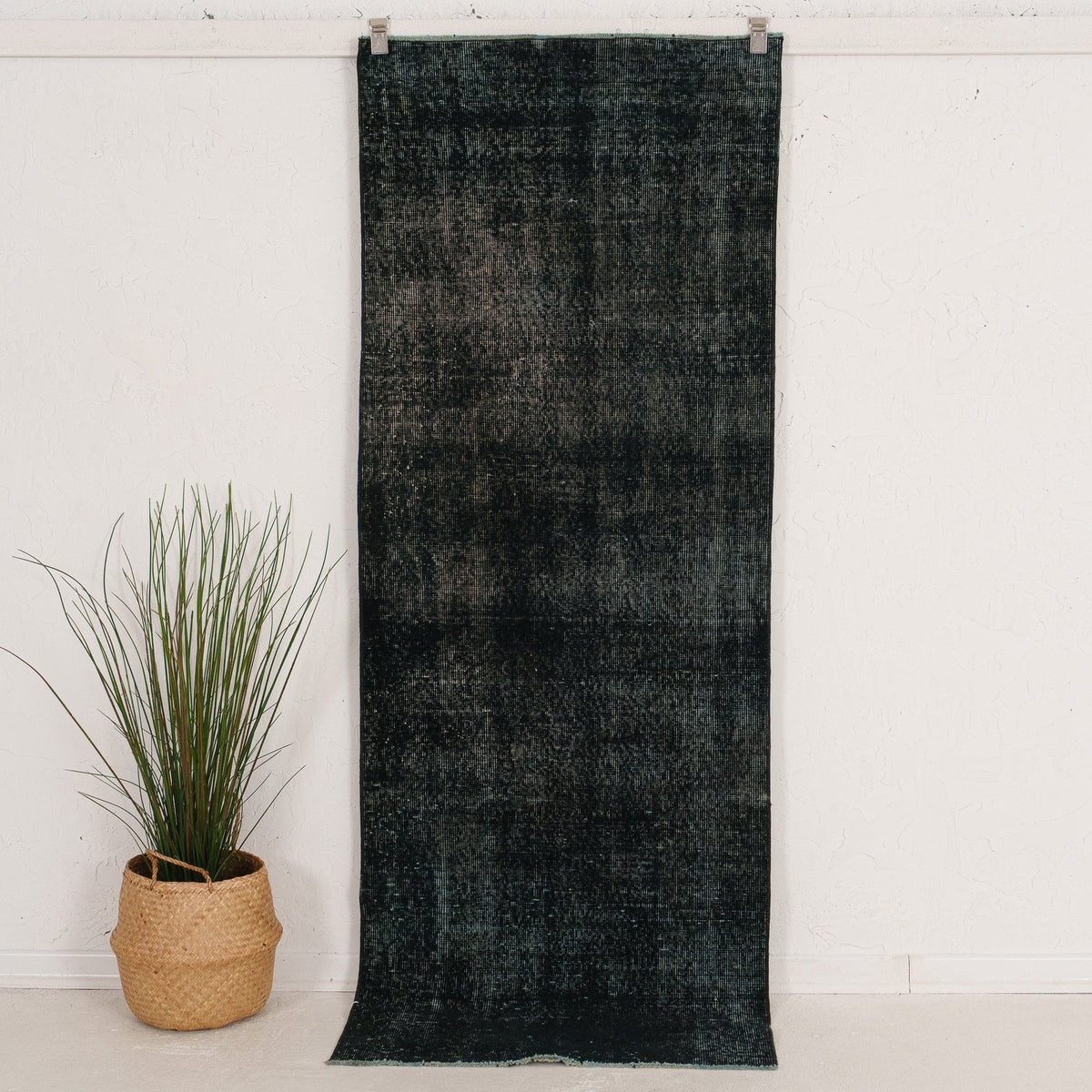 3' x 8' - Vintage Turkish Area Rug, Green - Haldona | Kuden Rugs
