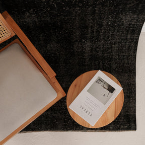 Overdyed Black Area Rug