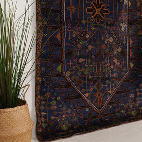 Blue and Brown Area Wool Rug