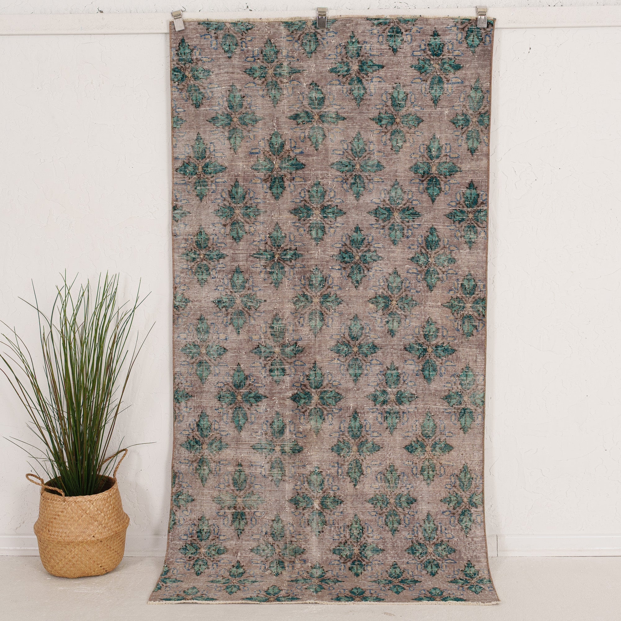 4' x 8' - Vintage Turkish Area Rug, Gray - Isolona | Kuden Rugs