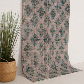 Gray and Green Area Wool Rug