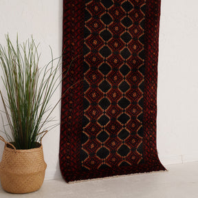 Red and Black Area Wool Rug