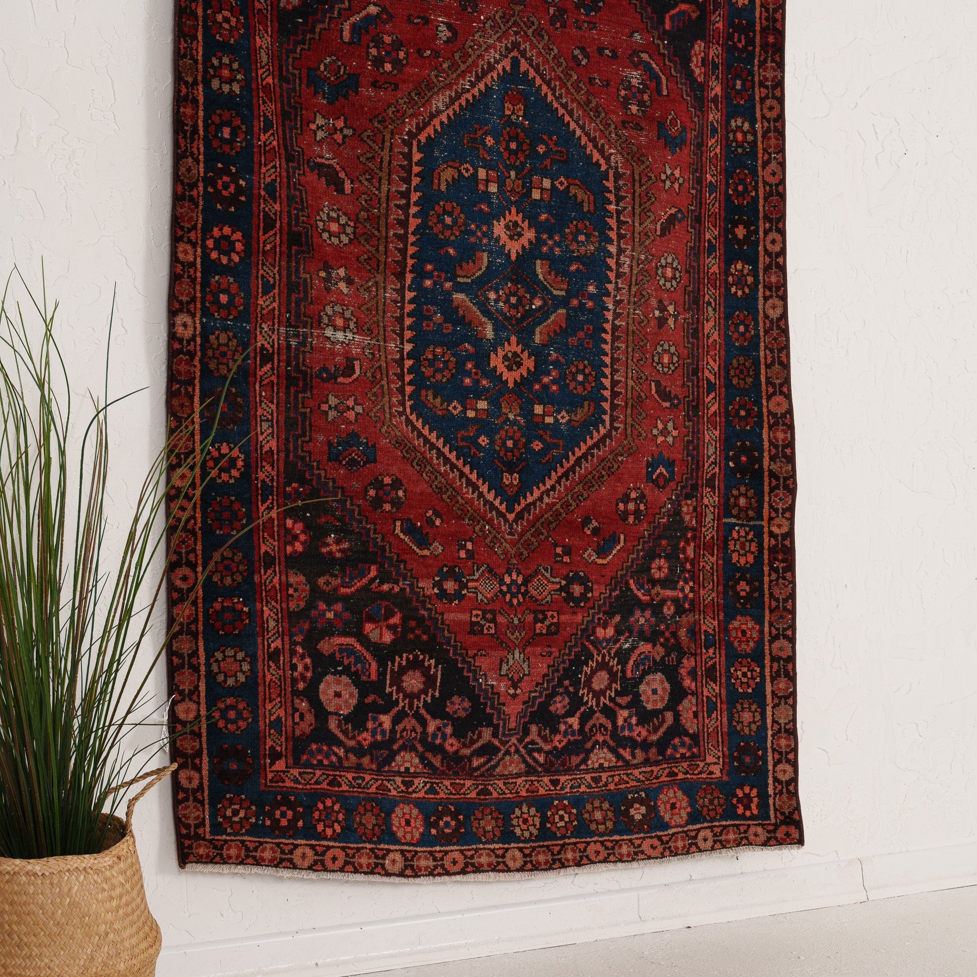 Red and Blue Area Wool Rug