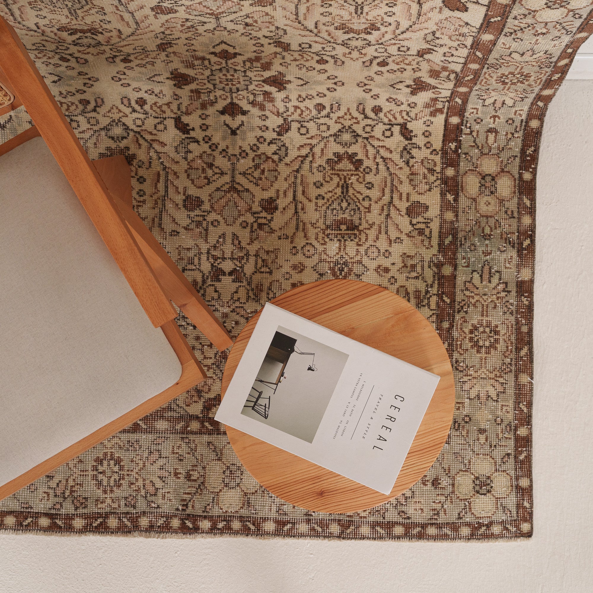 Antiquewashed Beige Area Rug