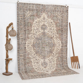 Beige and Brown Area Wool Rug