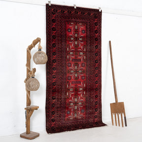 Red and Blue Area Wool Rug
