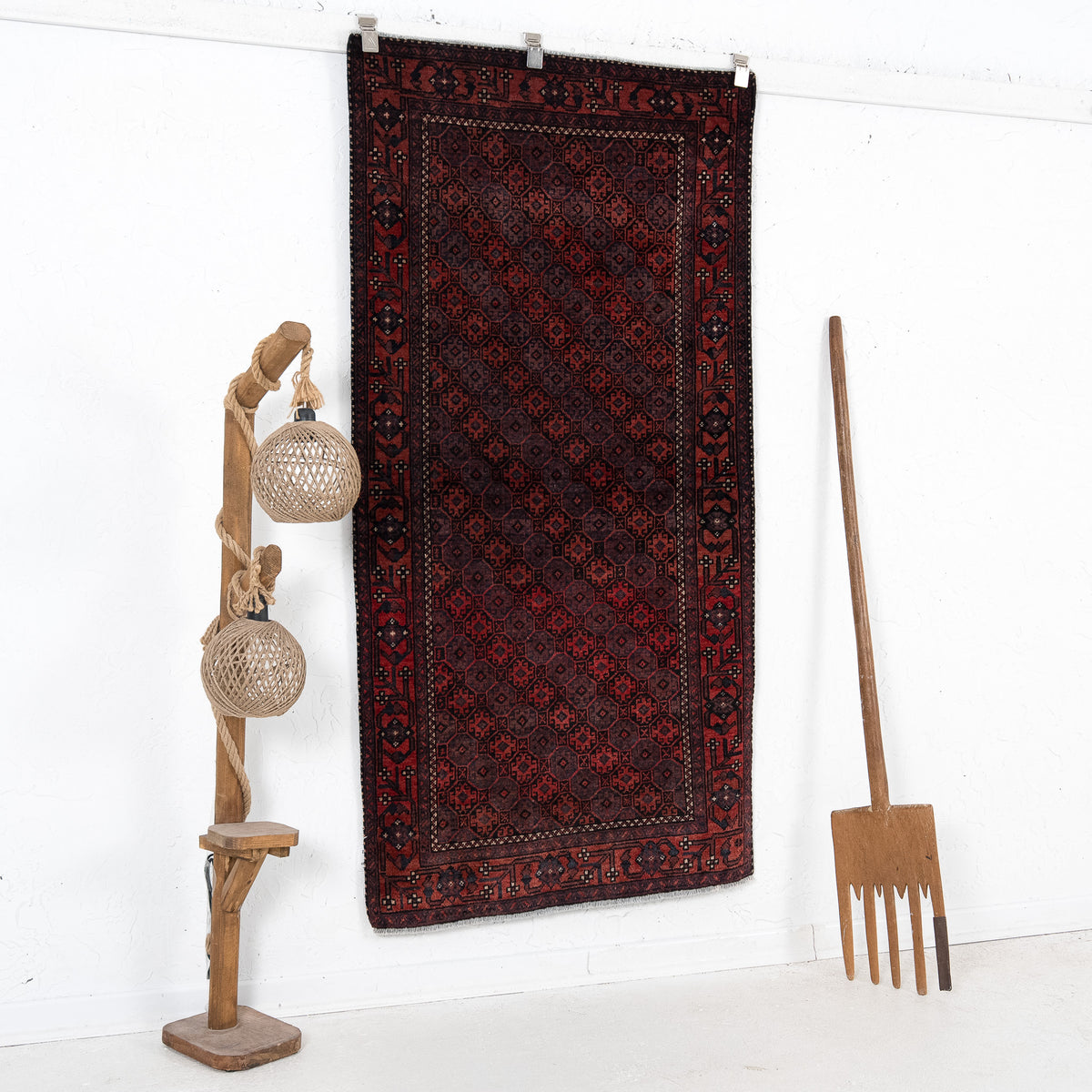 Red and Blue Area Wool Rug