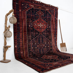 Red and Brown Area Wool Rug