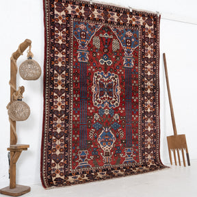 Red and Beige Area Wool Rug
