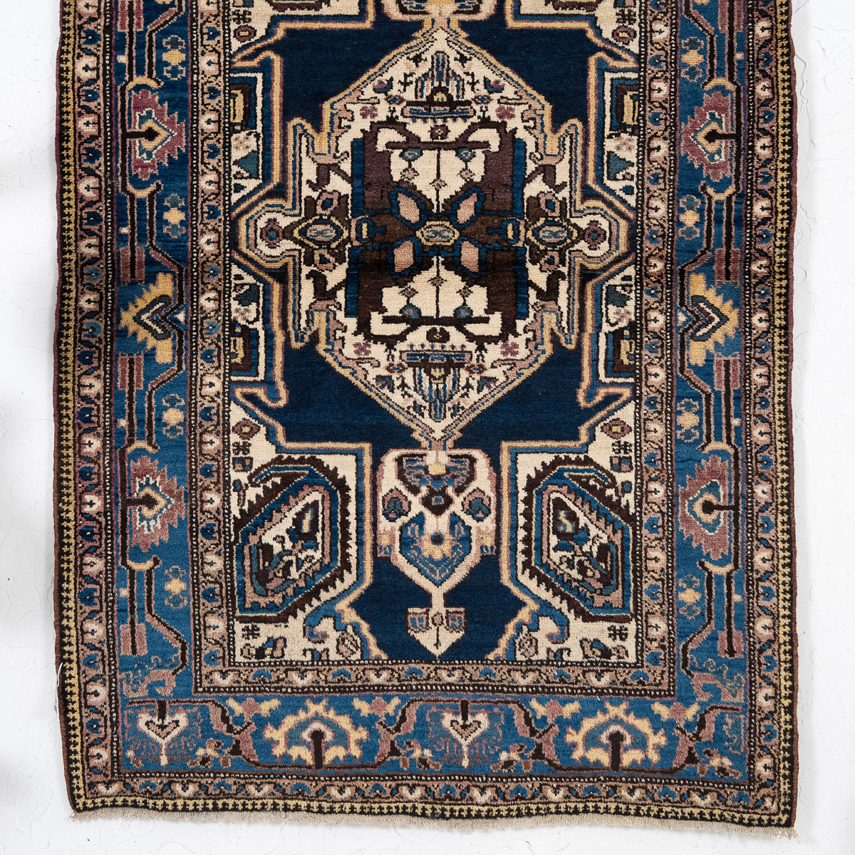 Blue and Beige Area Wool Rug
