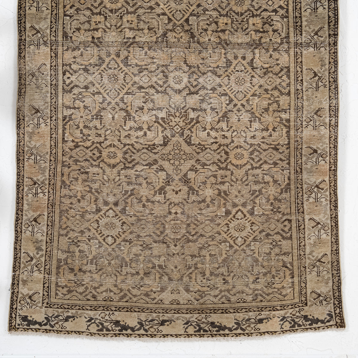 Brown and Beige Area Wool Rug