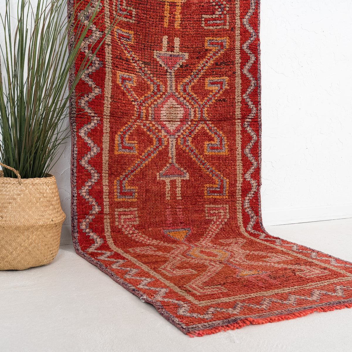 Red and  Runner Wool Rug