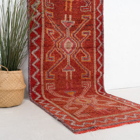 Red and  Runner Wool Rug