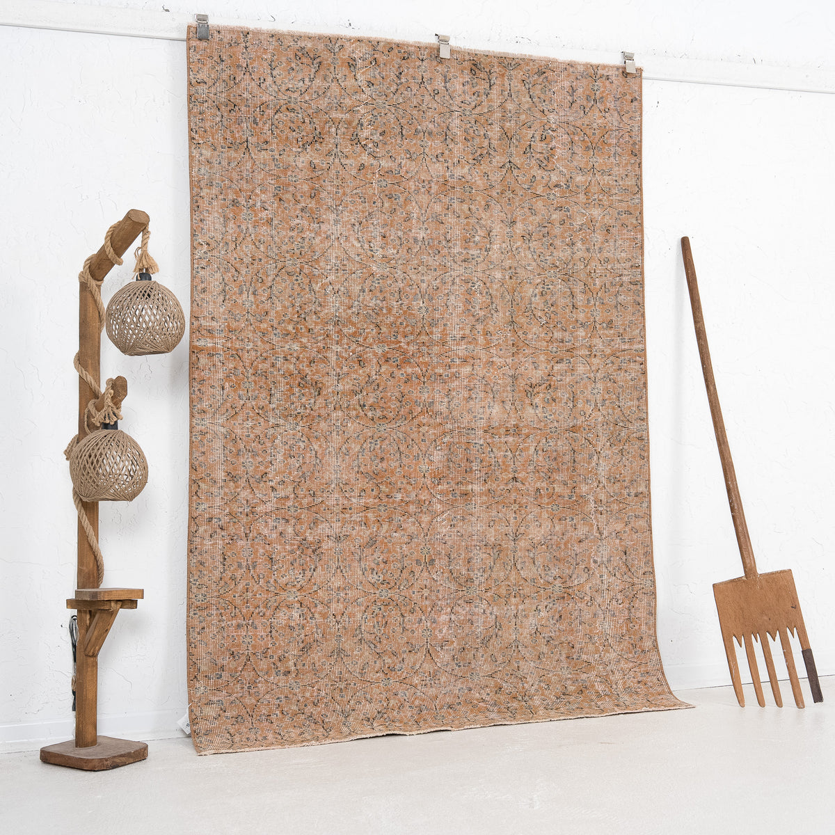 Orange and Brown Area Wool Rug