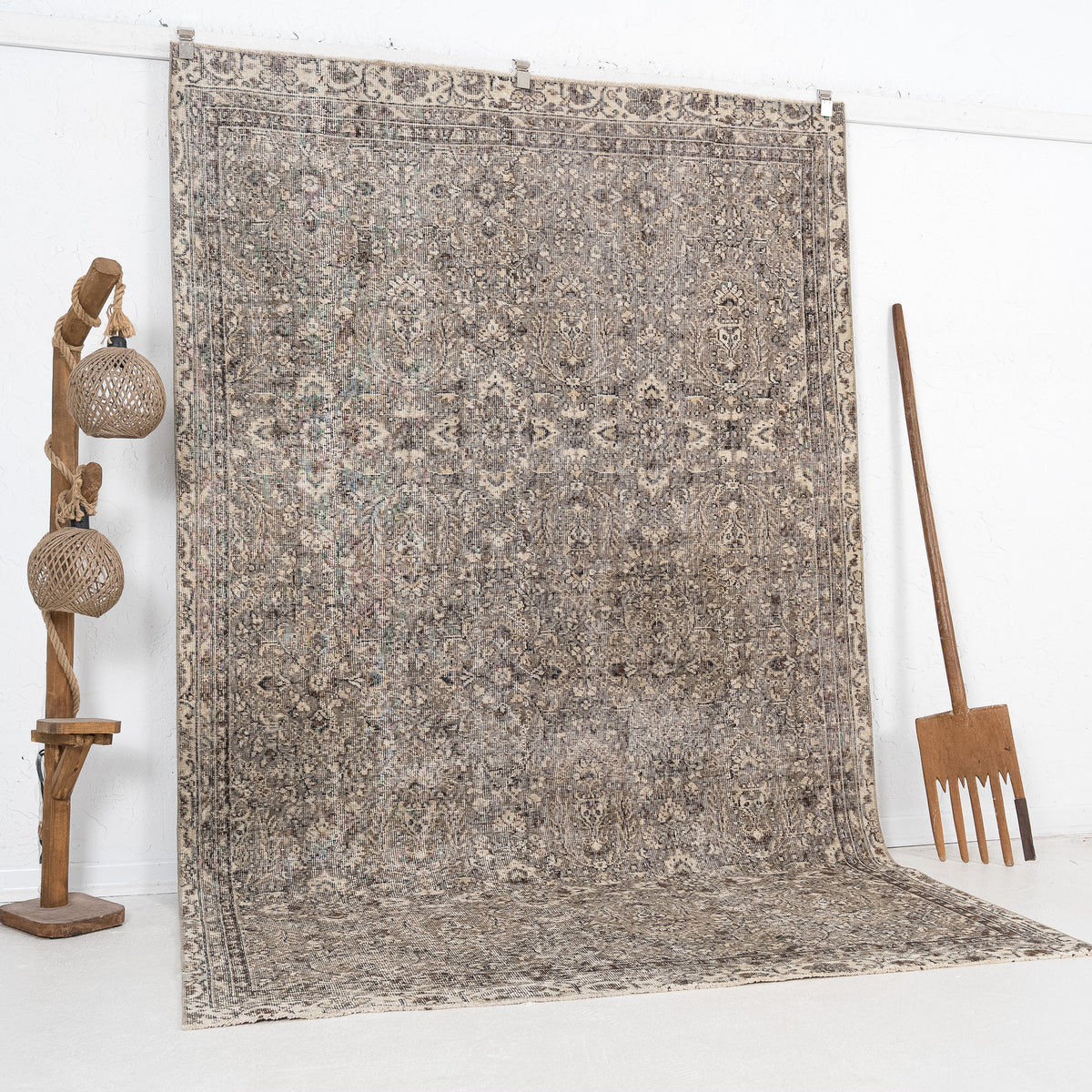 Gray and Brown Area Wool Rug