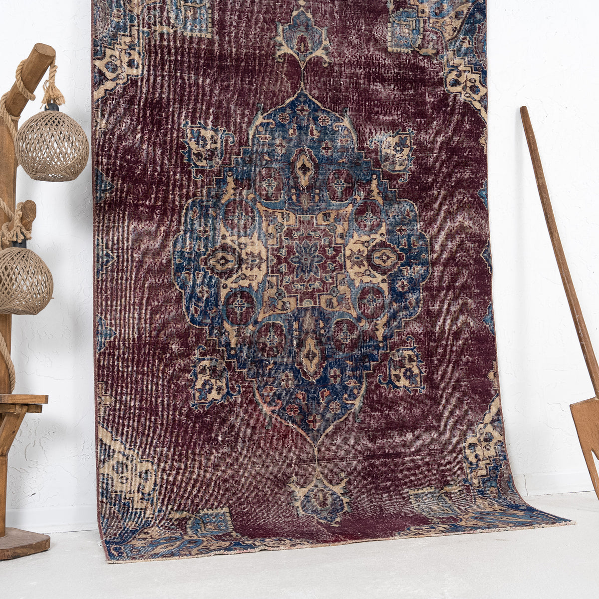 Red and Blue Area Wool Rug