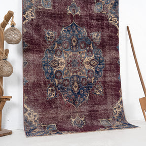 Red and Blue Area Wool Rug