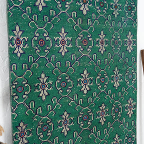 Green and Beige Area Wool Rug