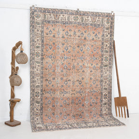 Orange and Beige Area Wool Rug