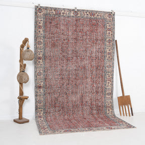 Red and Beige Area Wool Rug