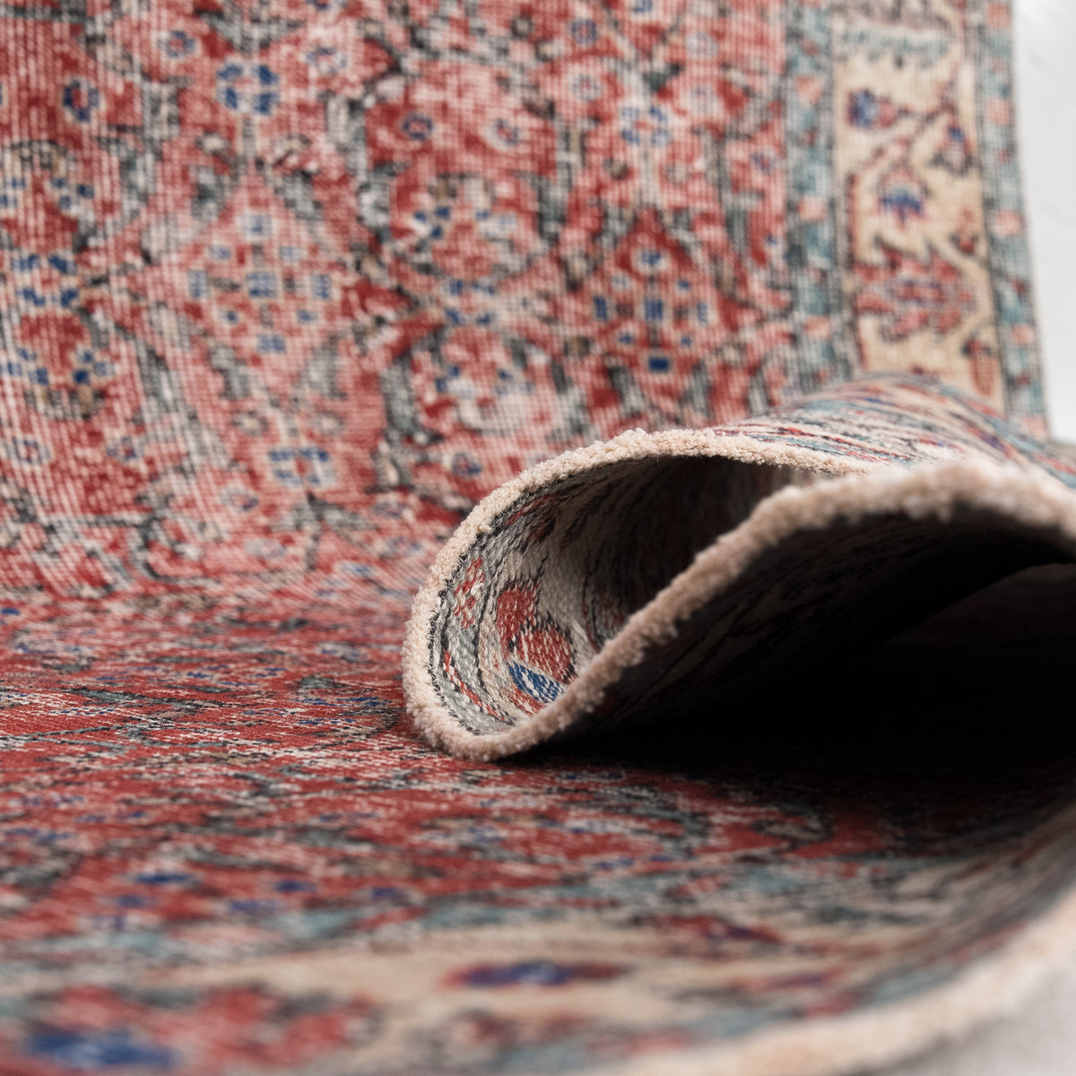 Antiquewashed Red Area Rug